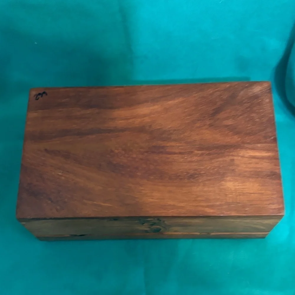 Vintage Handcrafted Rosewood Trinket/Jewelry Box with Hinged Lid